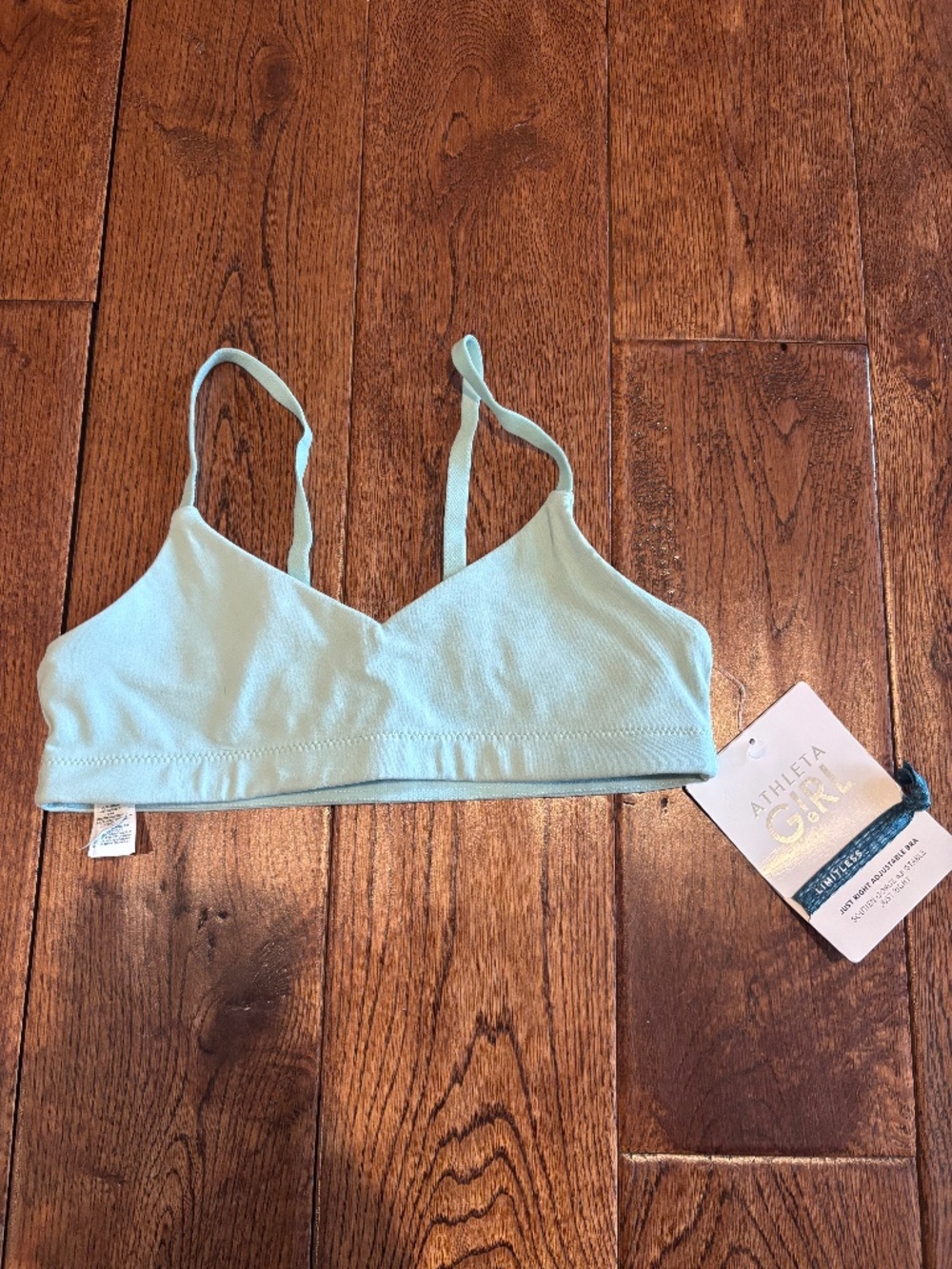 NWT Athleta Girl Just Right Adjustable Bra - size Medium 8-10 - marine green